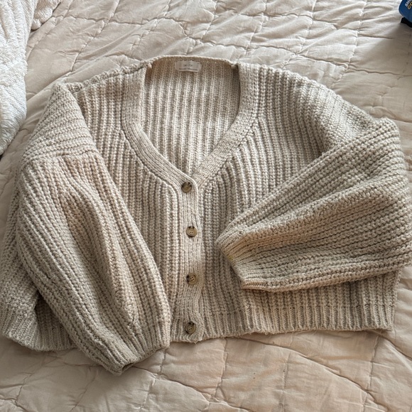 OAK + FORT Sweaters - Cozy Cream Knit Cardigan Sweater